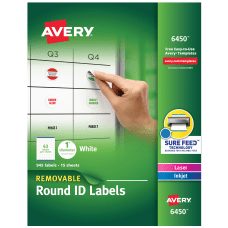 Avery Removable Round Multipurpose Labels 6450