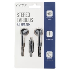 Vivitar Wired Stereo Earbuds Black NIL8001