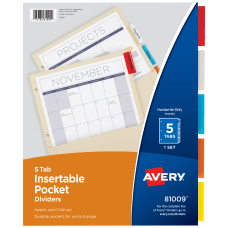 Avery Insertable Dividers With Pockets 9