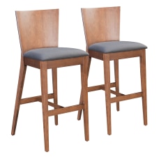 Zuo Modern Ambrose Bar Chairs GrayWalnut