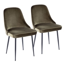 LumiSource Marcel Contemporary Dining Chairs BlackGreen