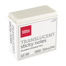 Office Depot Brand Translucent Sticky Notes