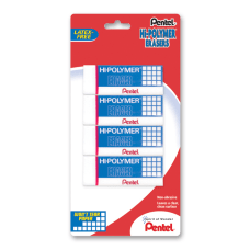 Pentel Hi Polymer Erasers White Pack