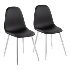 LumiSource Pebble Contemporary Dining Chairs BlackChrome