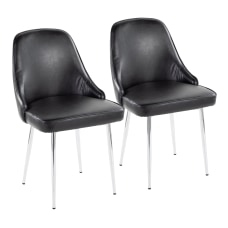 LumiSource Marcel Dining Chairs BlackChrome Set