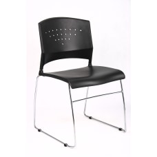 Boss Poly Stackable Chrome Chair BlackSilver