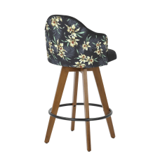 LumiSource Ahoy Floral Counter Stool Walnut