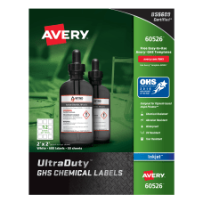 Avery UltraDuty GHS Chemical Labels For