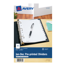 Avery Preprinted Tab Dividers Mini 5