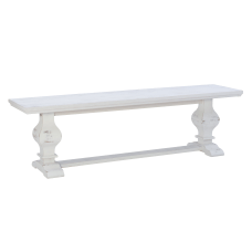 Powell Halpin Wooden Backless Bench White