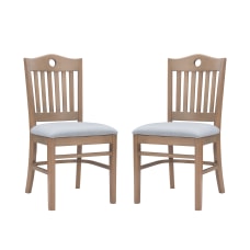Linon Timridge Side Chairs Light GrayNatural