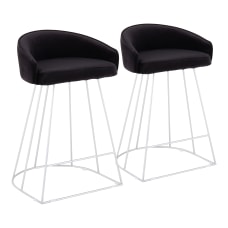 LumiSource Canary Contemporary Counter Stools BlackSilver