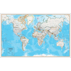 Hemispheres Contemporary Laminated Wall Map World