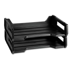 Desk Trays Letter Size Black Pack