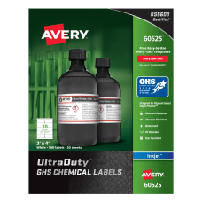 Avery UltraDuty GHS Chemical Labels For