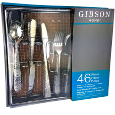 Gibson Home Hammered 46 Piece Flatware