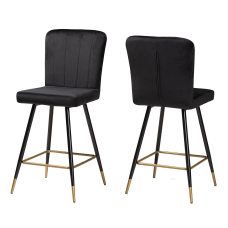 Baxton Studio Preston Bar Stools BlackGold