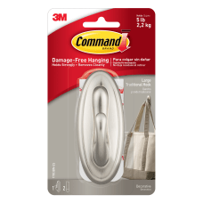 Command Large Brushed Nickel Hook Damage