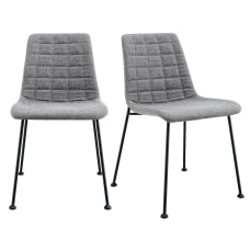 Eurostyle Elma Side Chairs Light GrayBlack