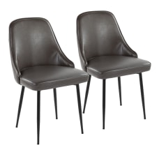LumiSource Marcel Dining Chairs GrayBlack Set