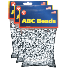 Hygloss ABC Beads BlackWhite 300 Per