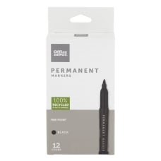 24-Pack Chisel Point Office Depot Tank-Style Permanent Markers 