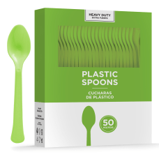Amscan 8018 Solid Heavyweight Plastic Spoons
