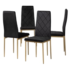 Baxton Studio Blaise Dining Chairs BlackGold