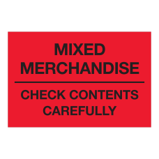 Tape Logic Preprinted Labels Mixed Merchandise