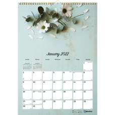 Blueline Romantic Floral Wall Calendar Julian