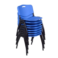 Regency M Breakroom Stacking Chairs ChromeBlue