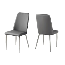 Monarch Specialties Aaliyah Dining Chairs GrayChrome