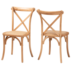 Baxton Studio Tartan Dining Chairs Natural