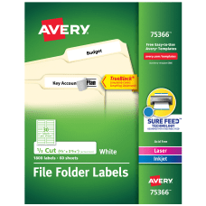 Avery TrueBlock Permanent InkjetLaser File Folder
