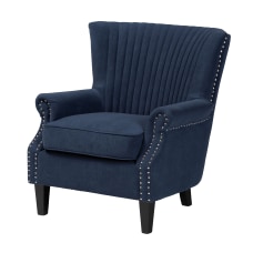 Baxton Studio Wilhelm Armchair Navy BlueDark