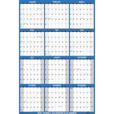 Horizontal or Vertical 2021 Large Laminated Wall Calendar 66 x 33 Inches