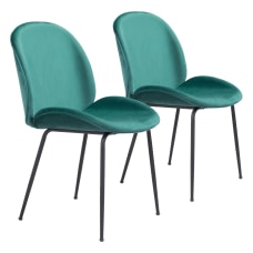 Zuo Modern Miles Dining Chairs GreenBlack
