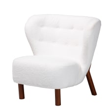 Baxton Studio Cabrera Accent Chair WhiteWalnut