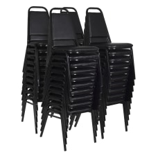 Regency Restaurant Vinyl Stacking Chairs Black