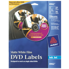 Avery Matte White Inkjet DVD Labels