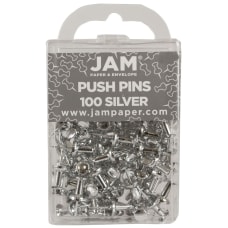 JAM Paper Pushpins 12 Silver Pack