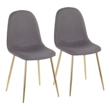 LumiSource Pebble Fabric Chairs CharcoalGold Set