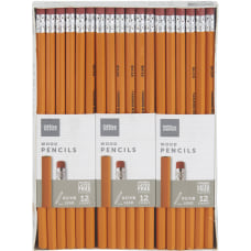 Pack of 36 Office Depot Brand Basic Wood Pencils Unsharpened 2 Medium Soft Lead 