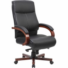 Lorell Executive Ergonomic Bonded LeatherWood Chair