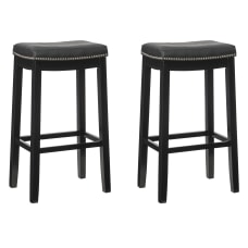 Linon Walker Faux Leather Bar Stools