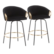 LumiSource Claire Counter Stools BlackGold Set