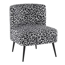 LumiSource Fran Slipper Chair BlackBlack Leopard