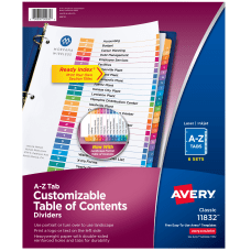 Avery Ready Index Dividers A Z
