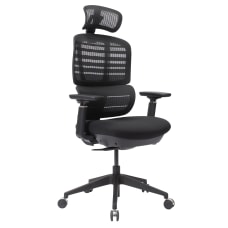 Black/Black WorkPro 9500XL Series Ergonomic Mesh/Premium Fabric Mid-Back Big & Tall Chair 