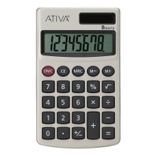 Ativa Mini 8 Digit Calculator Golden